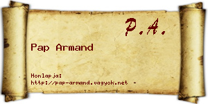 Pap Armand névjegykártya