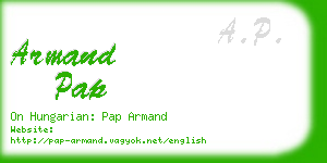 armand pap business card